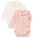 Lot de 2 bodies manches longues à col bébé fille
