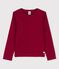 Tee-shirt à manches longues enfant fille / garçon rouge SANGRIA