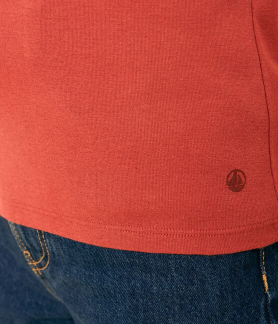 L'Iconique, effen katoenen T-shirt voor dames bruin FAMEUX