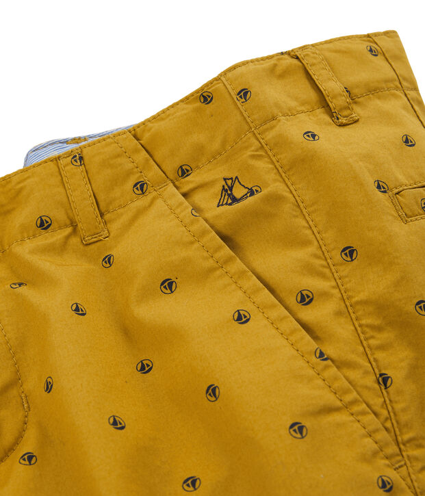 Korte broek jongens geel/beige