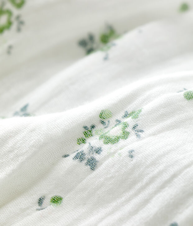 Culotte bloomer en gaze de coton bio b&eacute;b&eacute; blanc/multicouleur