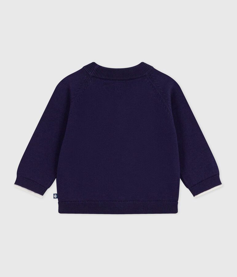 Cardigan b&eacute;b&eacute; en coton uni bleu