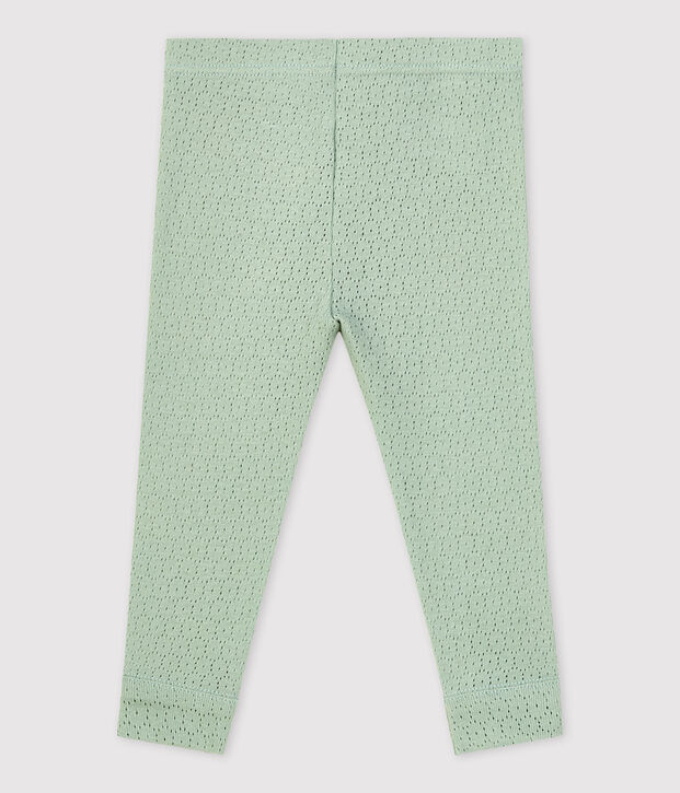 Legging in opengewerkt breisel voor baby's groen