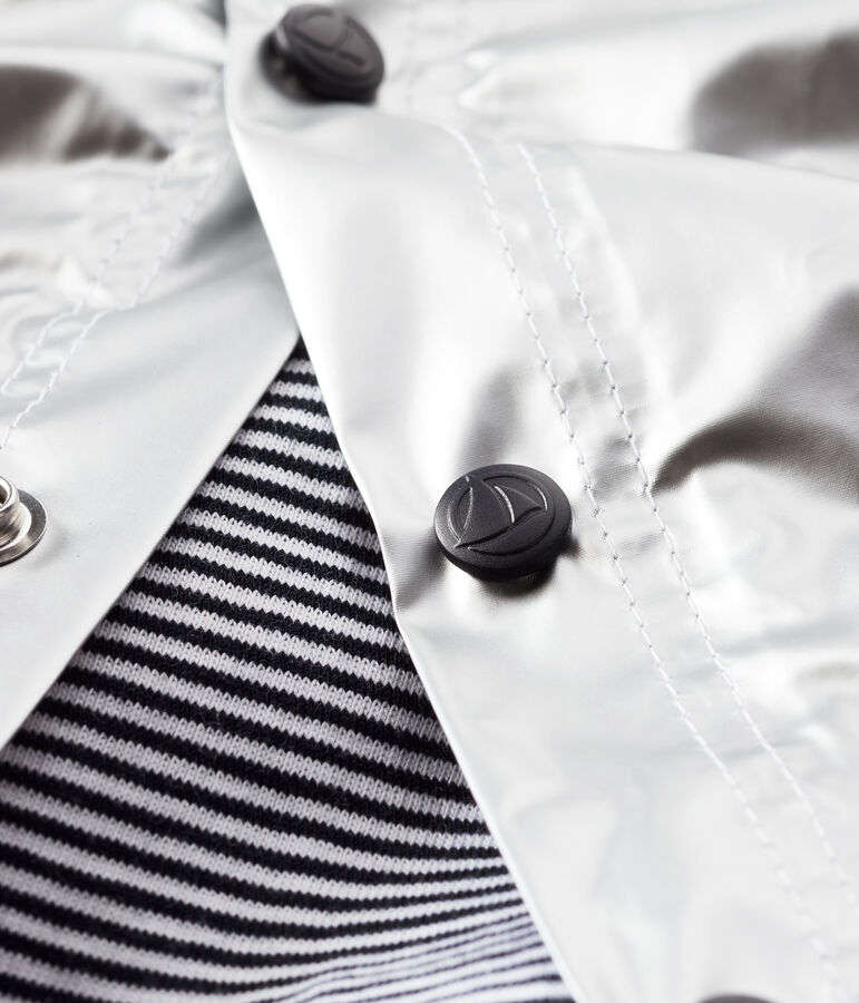 Cape b&eacute;b&eacute; fille/gar&ccedil;on d&eacute;perlante gris ARGENT