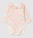 Body fleuri à col bébé fille en côte