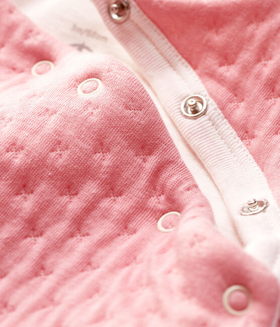 Combinaison longue bébé en tubique matelassé rose CHARME