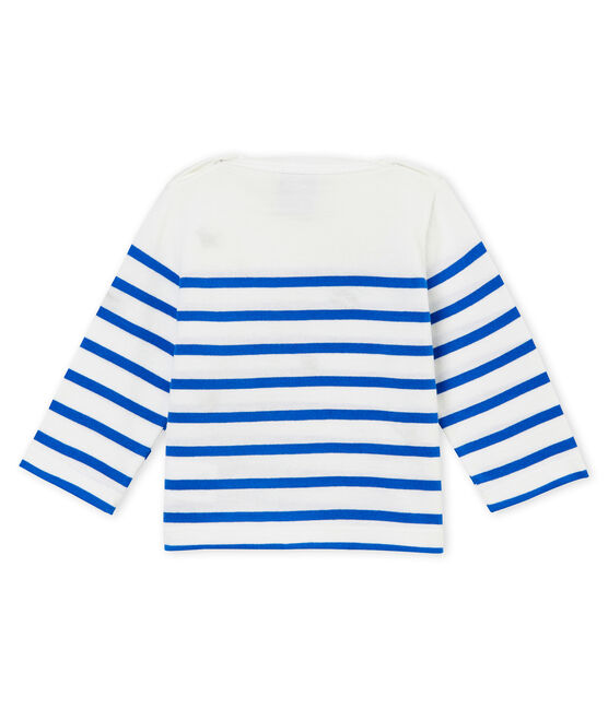 Marinière créative bébé fille blanc MARSHMALLOW/bleu PERSE