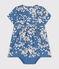 Robe manches courtes et bloomer en popeline bébé bleu BEACH/ MULTICO