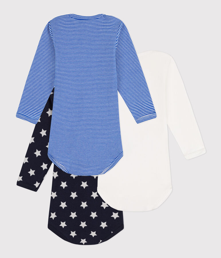 Set van 3 katoenen body's met lange mouwen en sterrenprint multicouleur