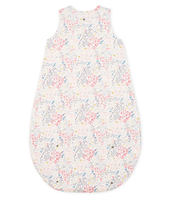 Gigoteuse réversible bébé fille en côte blanc MARSHMALLOW/blanc MULTICO