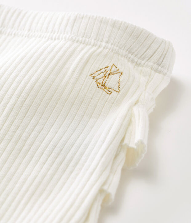 Legging &agrave; volants b&eacute;b&eacute; fille blanc