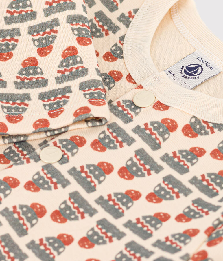 Cardigan en jersey &eacute;pais imprim&eacute; b&eacute;b&eacute; &eacute;cru/multicouleur