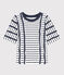 Tee-shirt kimono pour femme blanc MARSHMALLOW/bleu SMOKING