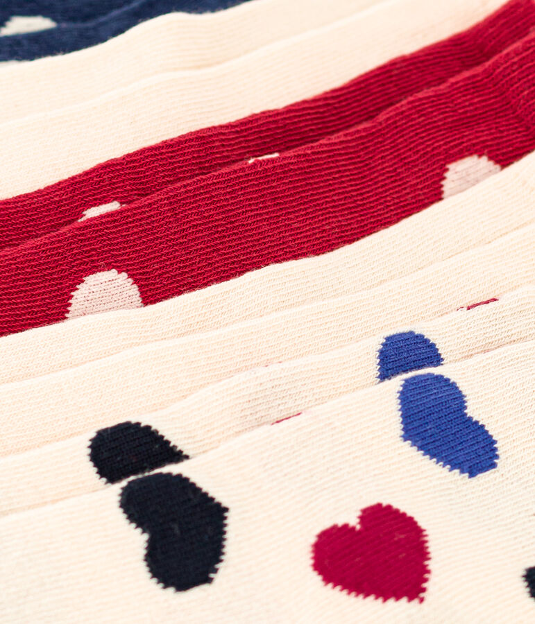 Set van 5 paar sokken met hartjes voor jongens en meisjes multicouleur