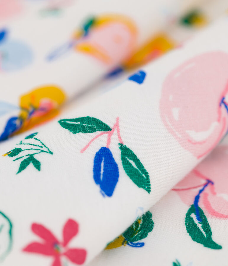 Katoenen rok voor meisjes wit/multicouleur