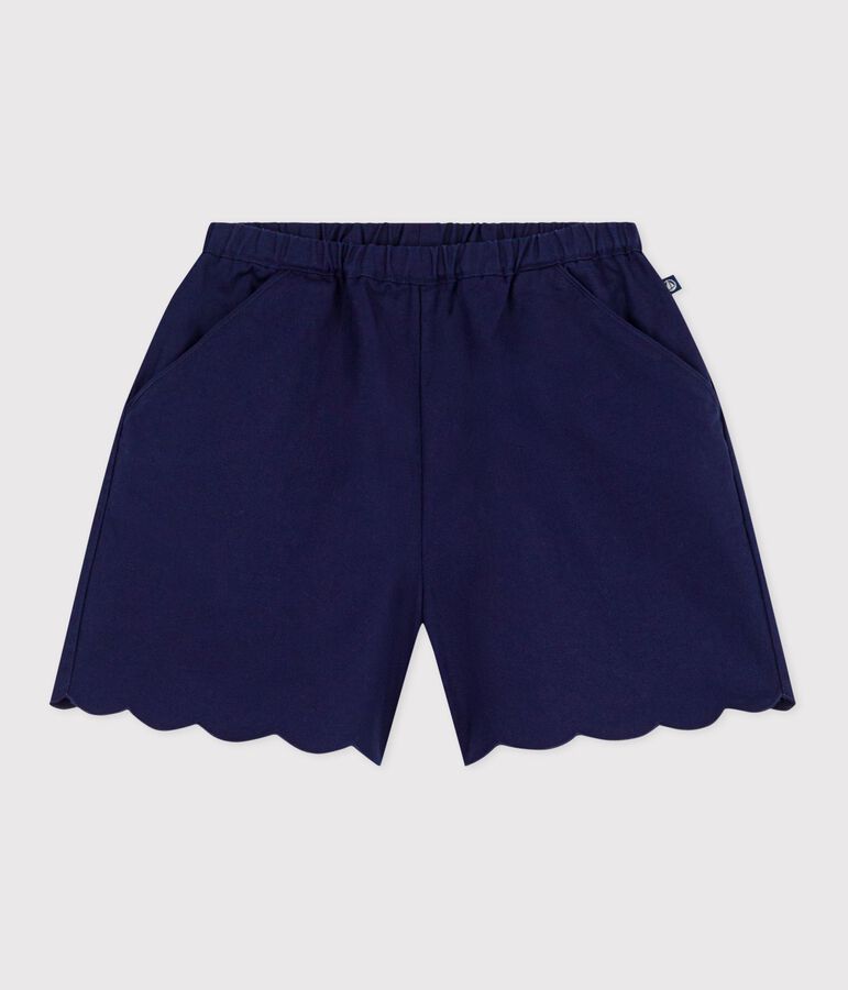 Effen katoenen short voor kinderen blauw SOIR