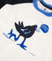 T-shirt met korte mouwen voor jongens wit MARSHMALLOW/blauw SMOKING
