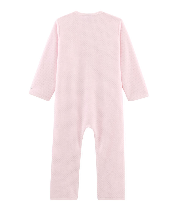 Combinaison petite fille en polaire rose VIENNE/gris MISTIGRI
