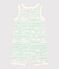 Katoenen golven-jumpsuit voor baby's wit MARSHMALLOW/ VERT