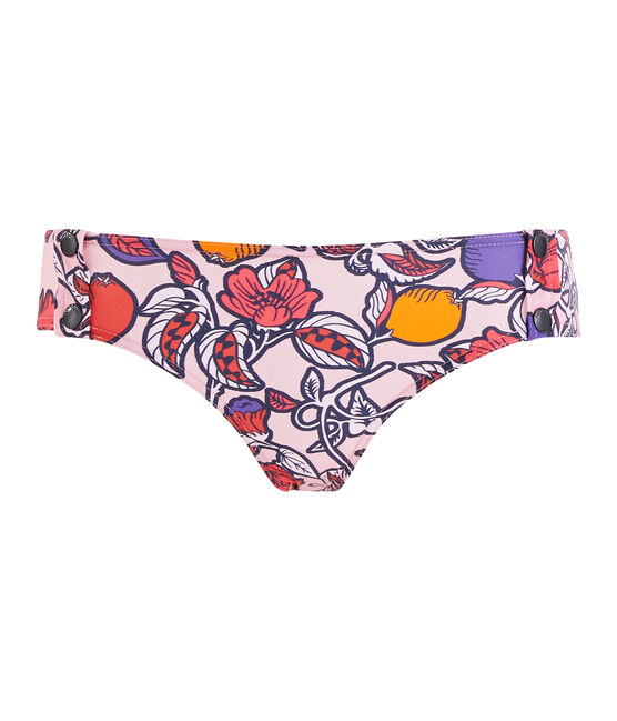 Bas de maillot de bain écoresponsable femme rose PATIENCE/blanc MULTICO