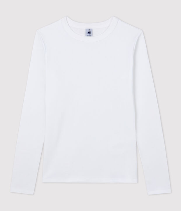 L'ICONIQUE, dames-T-shirt met ronde hals in katoen wit