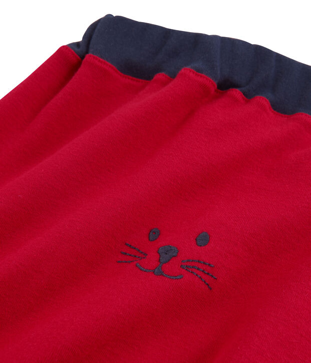 Broek babyjongen van gebreide stof rood