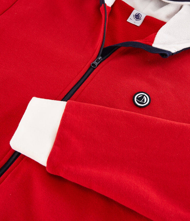 Sweatshirt met capuchon jongens kinderen rood/blauw