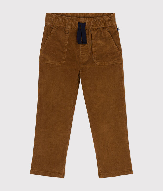 Rechte broek van velours voor jongens bruin