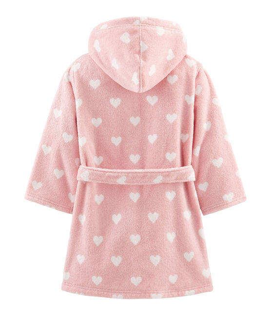 Badjas van badstof voor babymeisjes roze CHARME/wit MARSHMALLOW