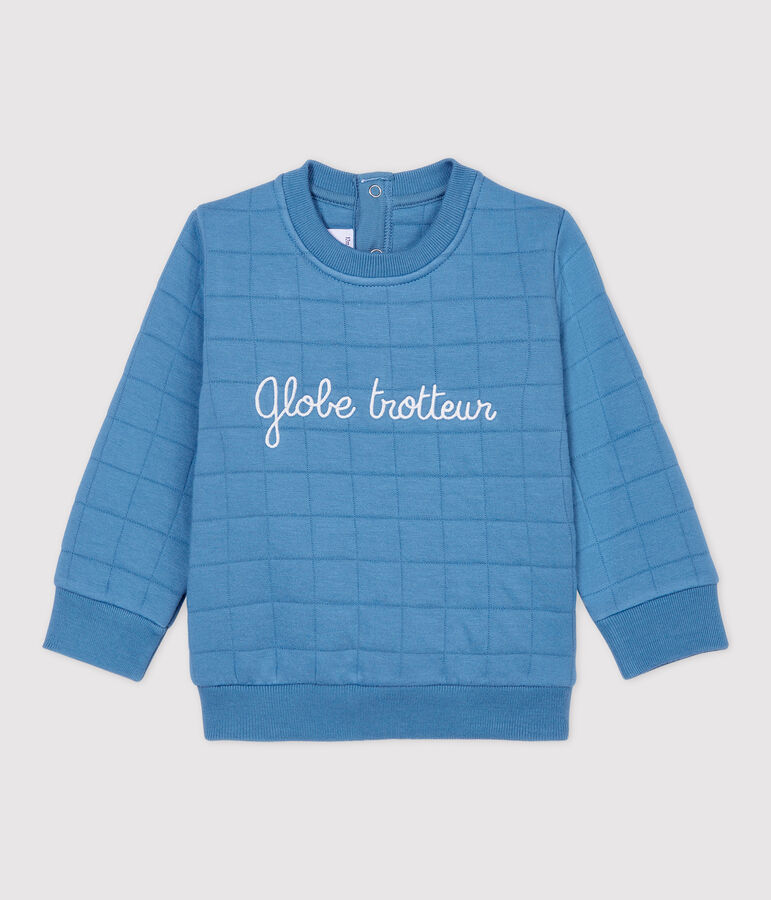 Gewatteerd bio sweatshirt baby. blauw