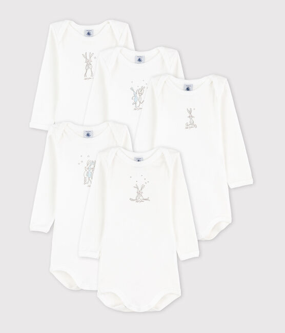Lot de 5 bodies manches longues lapin bébé en coton variante 1