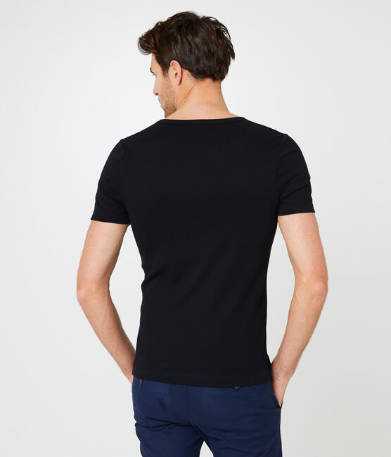Heren-t-shirt met korte mouwen en v-hals zwart NOIR