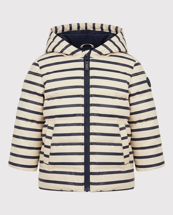 Donsjasje van PU voor baby's ecru/blauw