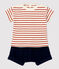 Ensemble 2 pièces rayé en coton bio bébé beige MONTELIMAR/ OMBRIE