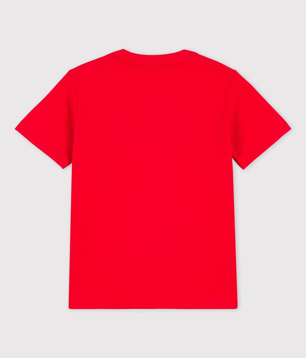 T-shirt manches courtes en coton enfant gar&ccedil;on rouge