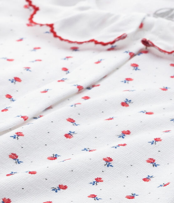 Dors bien bébé fille imprimé blanc ECUME/rouge PEPS/ MULTICO