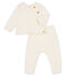 Set van twee babykleertjes, van katoen, merinowol en polyester wit MARSHMALLOW