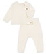 Set van twee babykleertjes, van katoen, merinowol en polyester