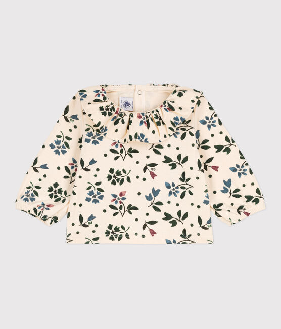 Blouse met lange mouwen met print van gaas van katoen voor baby's wit AVALANCHE/ MULTICO
