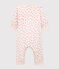 Combinaison ouatinée sans pieds bébé en coton blanc MARSHMALLOW/rose PETAL