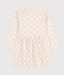 Meisjesjurk met lange mouwen in bedrukte tubic beige AVALANCHE/ ARGENT