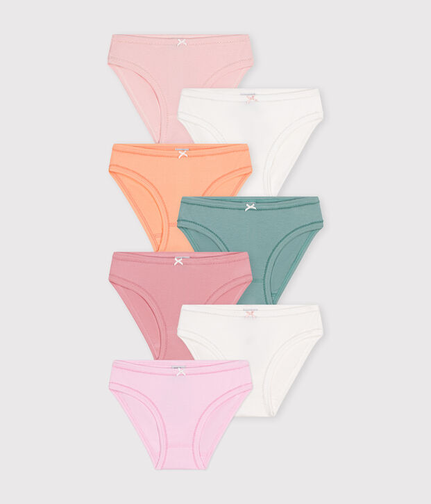 Lot de 7 culottes unies en coton enfant multicouleur