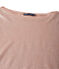 Dames T-shirt met lange mouwen in gelakt linnen roze ROSE/grijs ARGENT