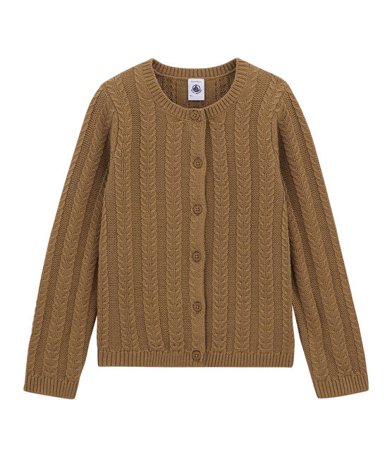 Vest in wol/katoen bruin BRINDILLE