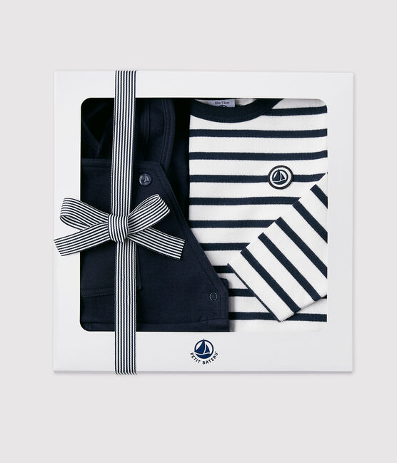 Geschenkdoos voor baby's met marinière en tuinbroek. variante 1