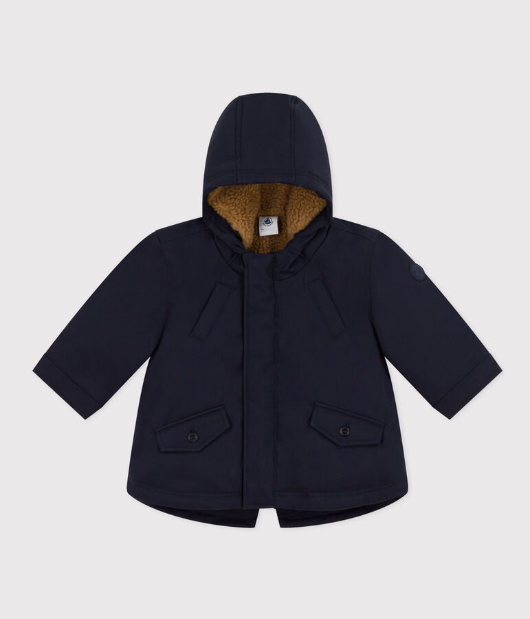 Parka doubl&eacute;e sherpa b&eacute;b&eacute; bleu
