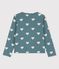 Cardigan met print voor meisjes in katoen groen BRUT/wit AVALANCHE
