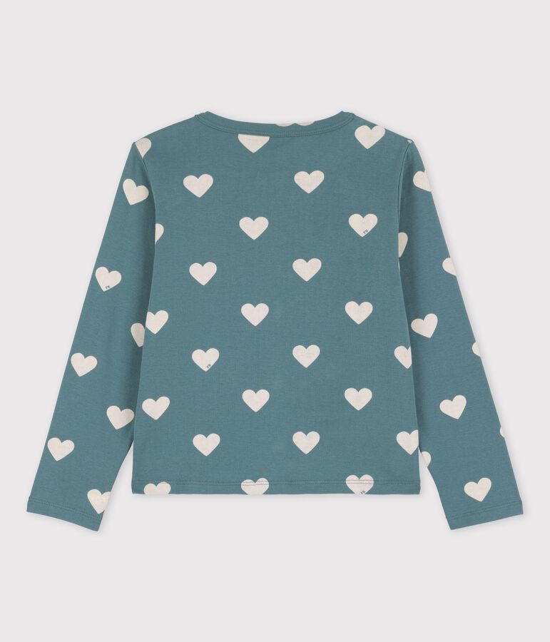 Cardigan imprim&eacute; en coton enfant fille vert BRUT/blanc AVALANCHE