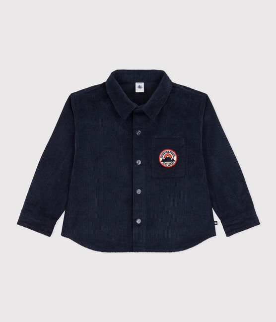 Grof fluwelen jongensoverhemd blauw SMOKING