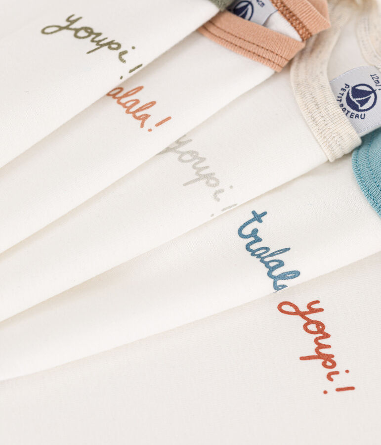 Lot de 5 bodies manches courtes youpi en coton multicouleur